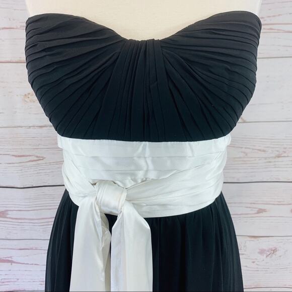 Bill Levkoff black white pleated bust long bride - Picture 4 of 8